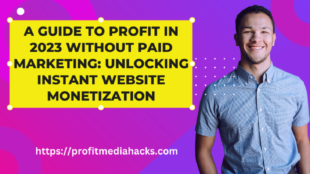 A Guide to Profit in 2023 Without Paid Marketing: Unlocking Instant Website Monetization