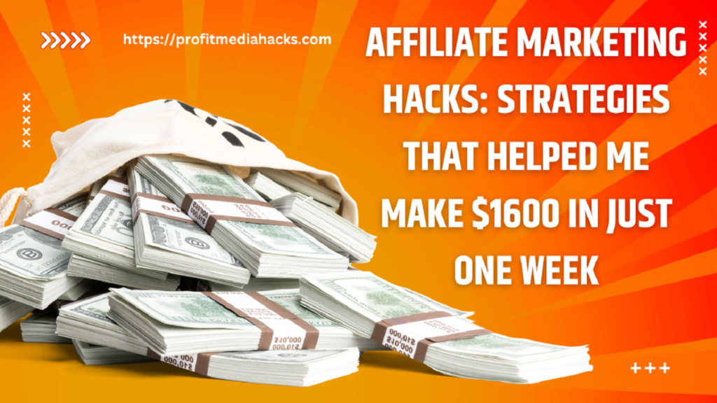 Affiliate Marketing Hacks: Strategies That Helped Me Make $1600 in Just One Week