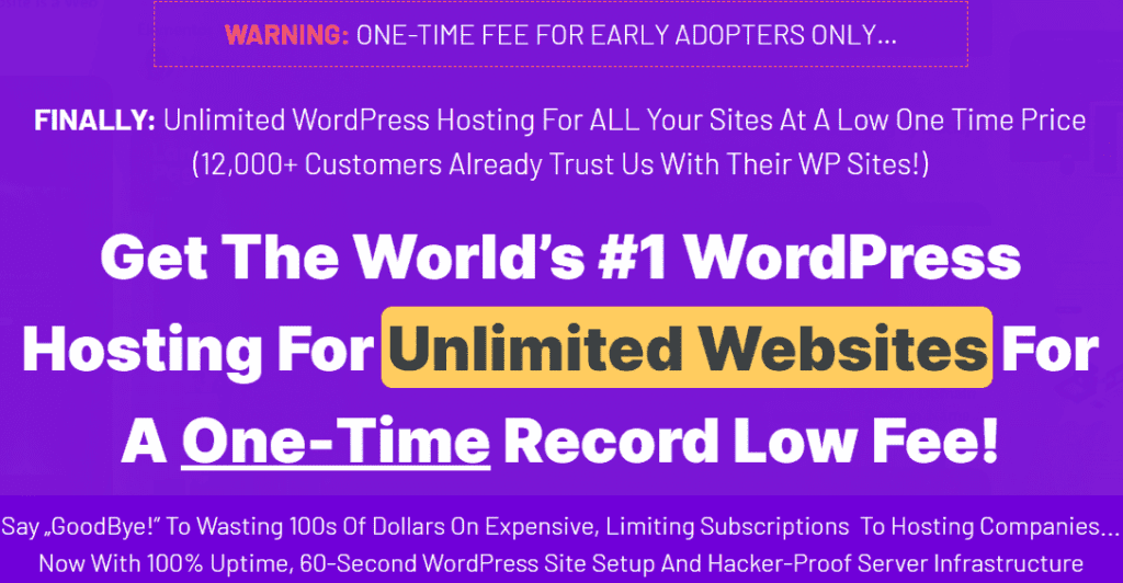 World's Fastest WordPress Hosting: Unlimited Sites, One-Time Fee!