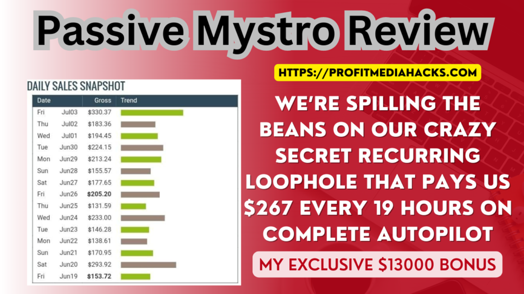 Passive Mystro Review: The SECRET Money Making System!